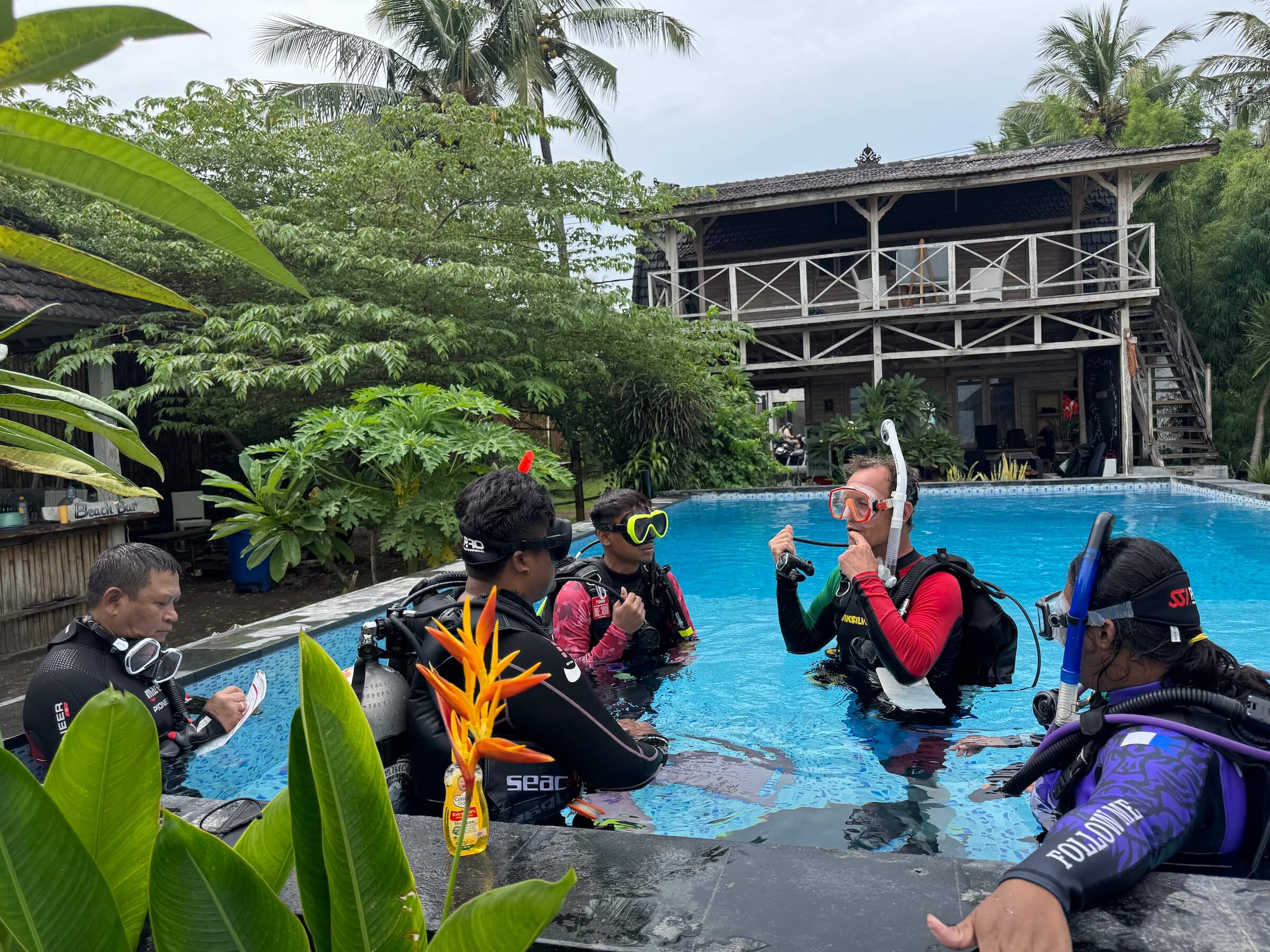 Scuba instructor candidate during SSI instructor training in Bali