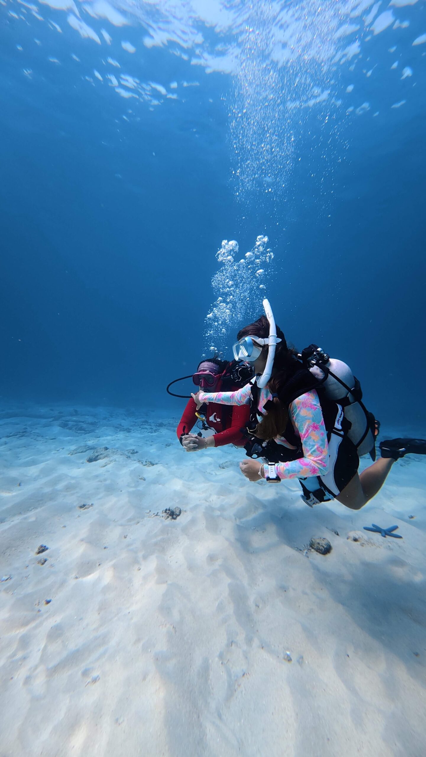 Instructor trainer preparing scuba instructor candidates during a dive instructor course in Bali